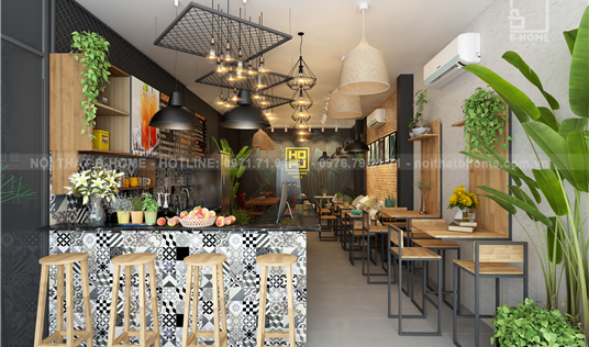 Thiết kế nội thất trà sữa Củ Chi